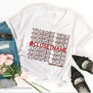 🅣🅗🅐🅝🅚🅢 Personalized Closet V Neck Tshirt
